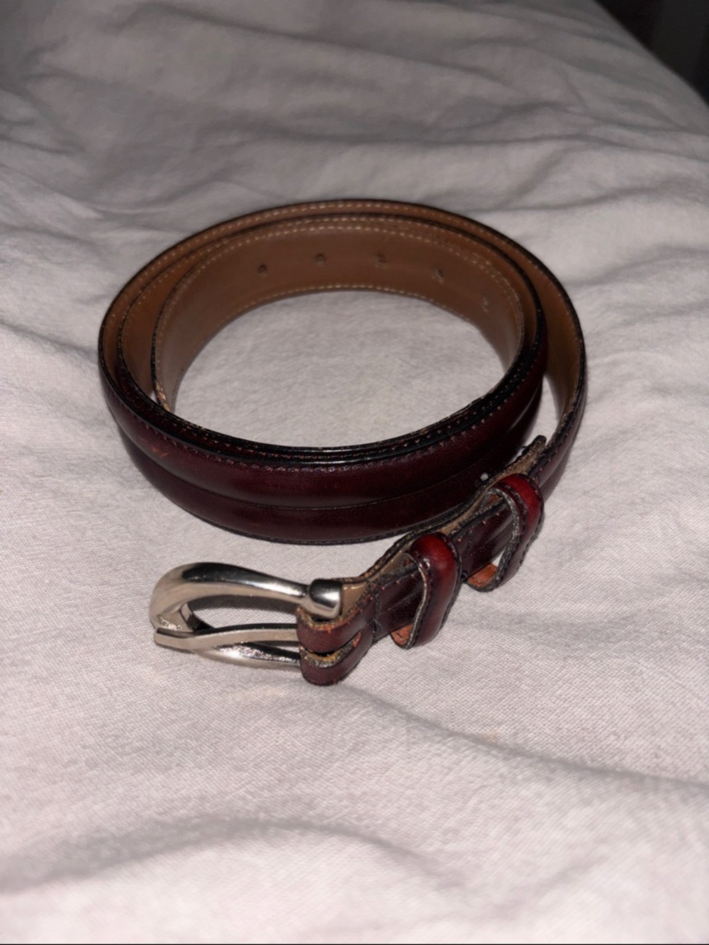 Men's Brown Leather Dress Belt - Classic Saddle Finish